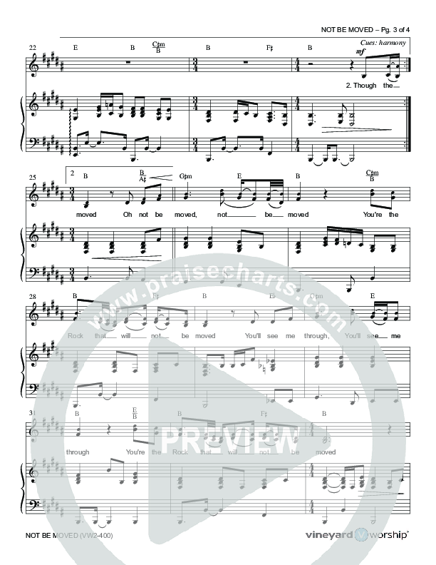 Not Be Moved Lead & Piano (Vineyard Music)