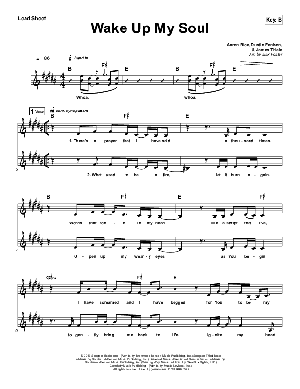 Wake Up My Soul Lead Sheet (Vital Worship)