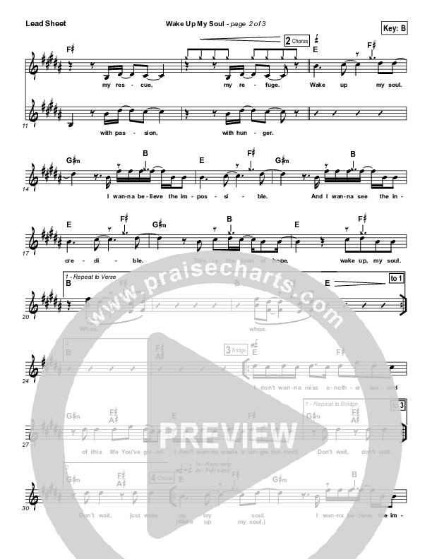 Wake Up My Soul Lead Sheet (Vital Worship)