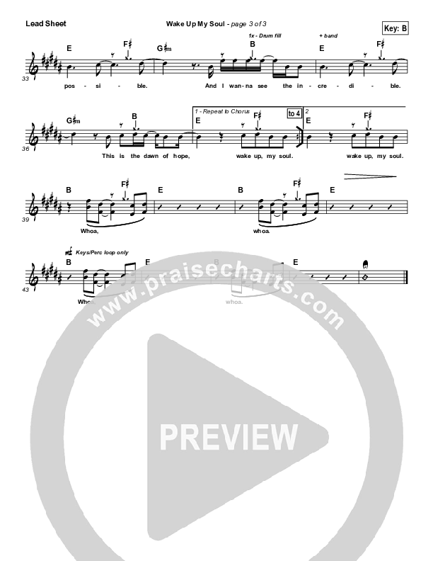 Wake Up My Soul Lead Sheet (Vital Worship)