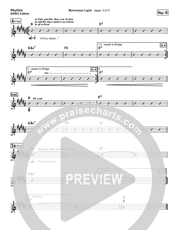 Marvelous Light Rhythm Chart (Charlie Hall)