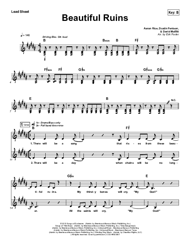 Beautiful Ruins Lead Sheet (Vital Worship)