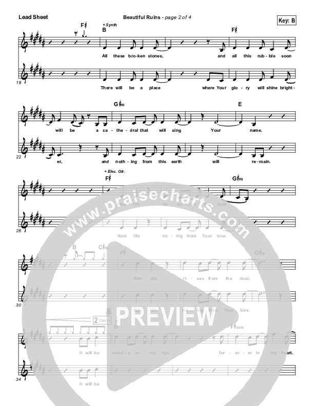 Beautiful Ruins Lead Sheet (Vital Worship)