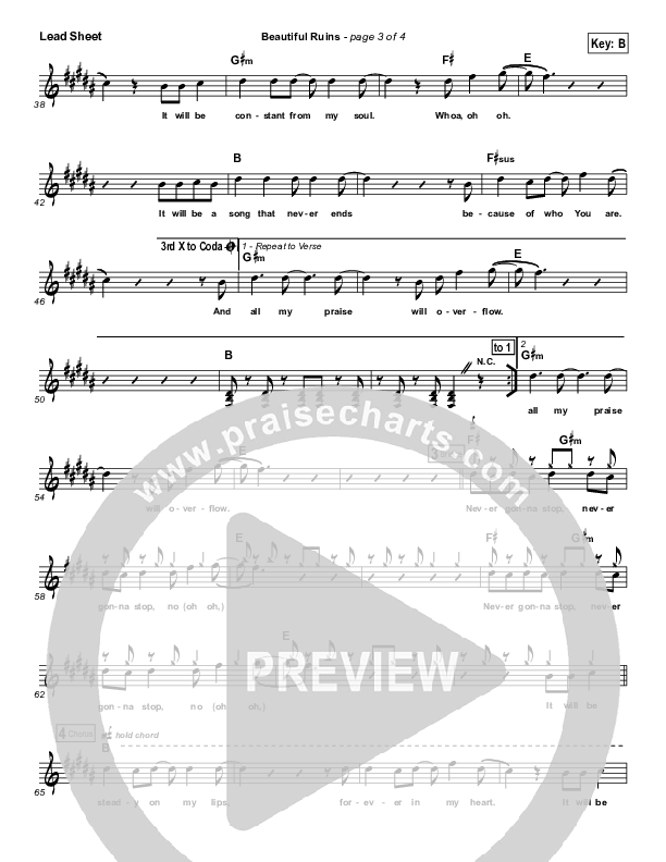 Beautiful Ruins Lead Sheet (Vital Worship)
