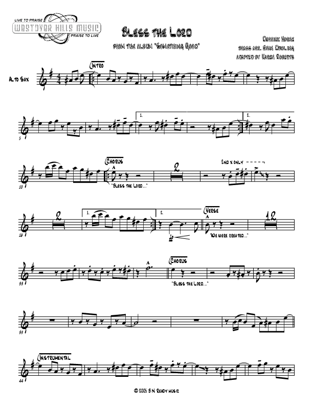 Bless The Lord Alto Sax (Jermaine Rodriguez)