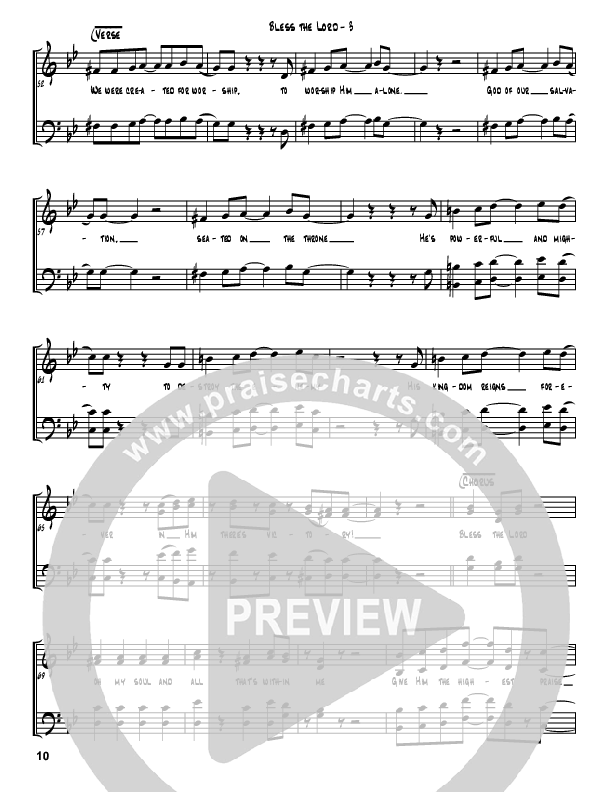 Bless The Lord Lead Sheet (Jermaine Rodriguez)