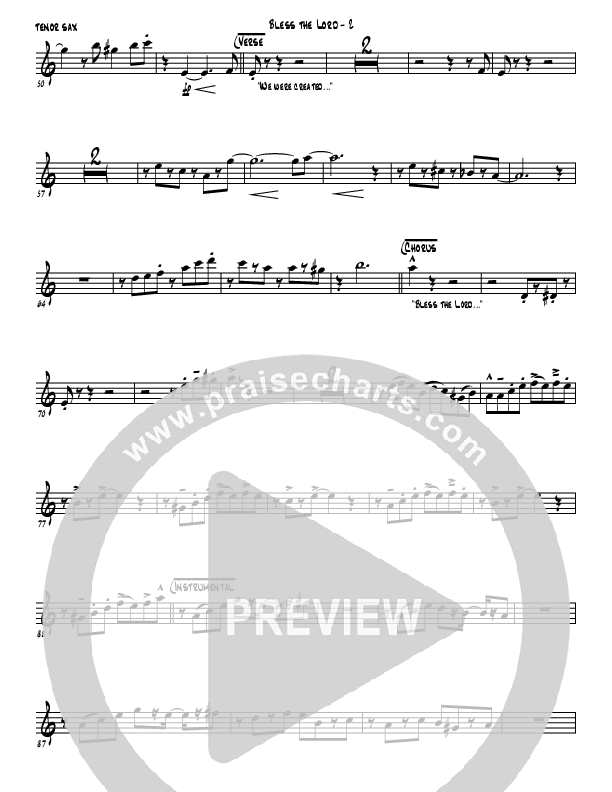 Bless The Lord Tenor Sax 2 (Jermaine Rodriguez)