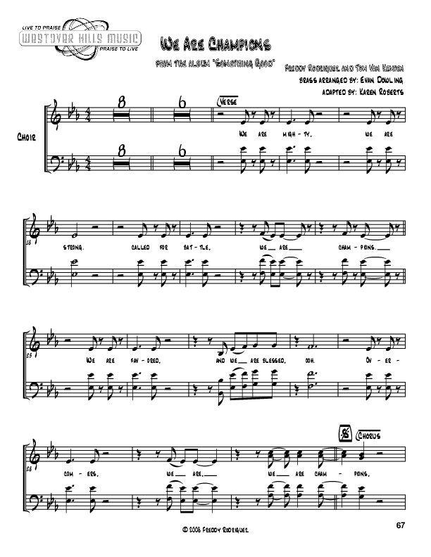 We Are Champions Choir Sheet (Jermaine Rodriguez)