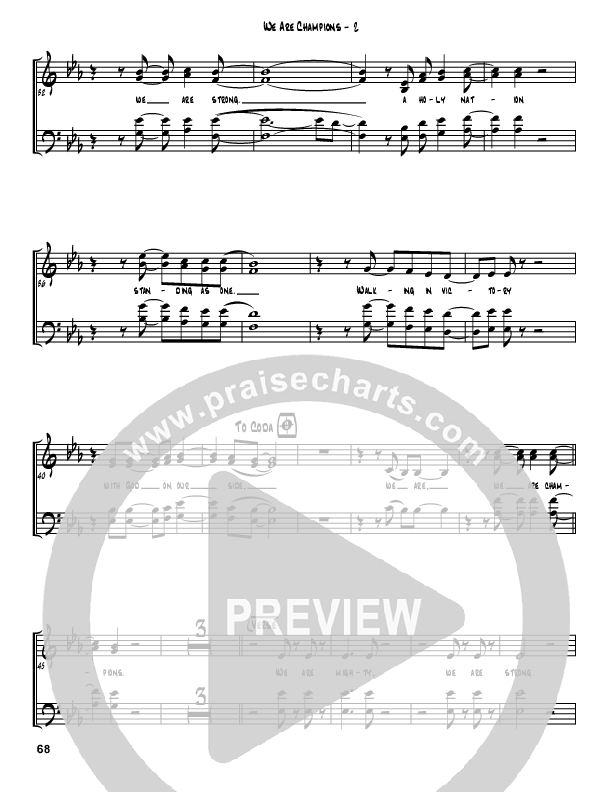 We Are Champions Choir Sheet (Jermaine Rodriguez)