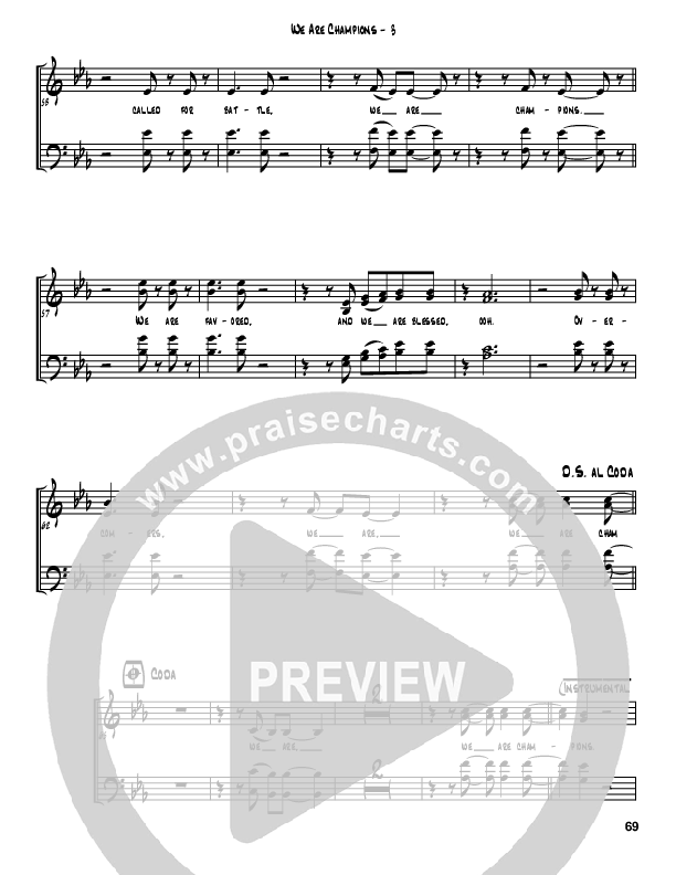 We Are Champions Choir Sheet (Jermaine Rodriguez)