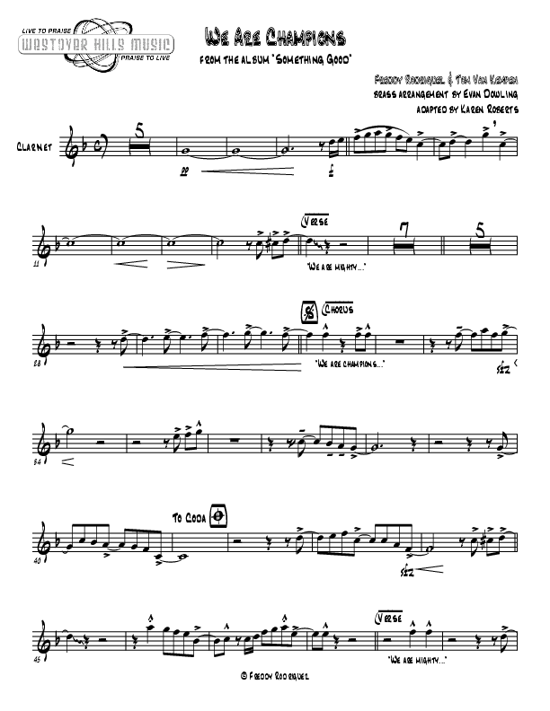 We Are Champions Clarinet (Jermaine Rodriguez)