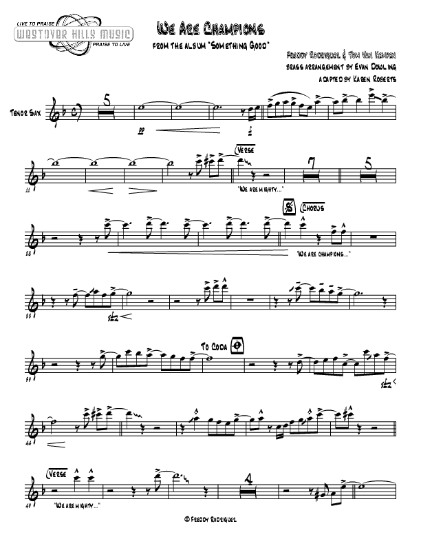 We Are Champions Tenor Sax 2 (Jermaine Rodriguez)