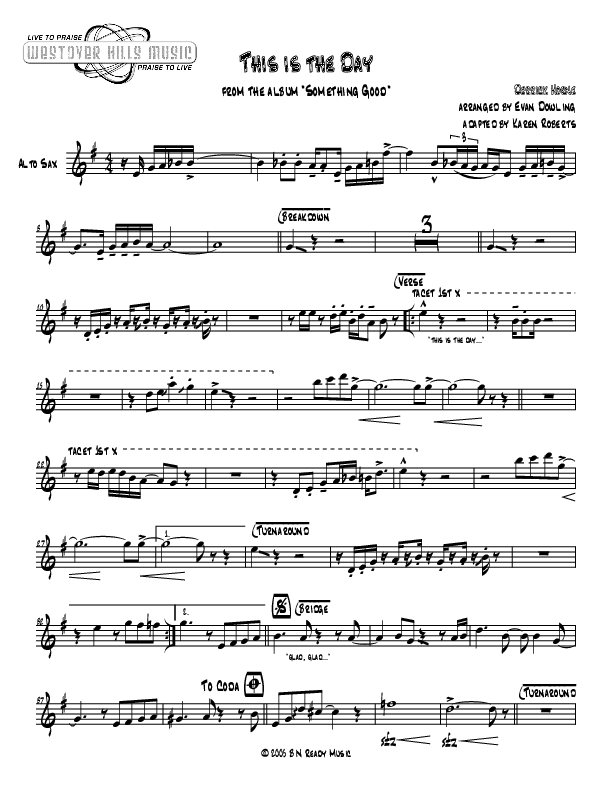 This Is The Day Alto Sax (Jermaine Rodriguez)