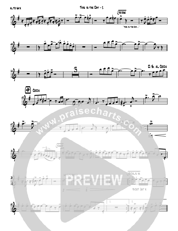 This Is The Day Alto Sax (Jermaine Rodriguez)
