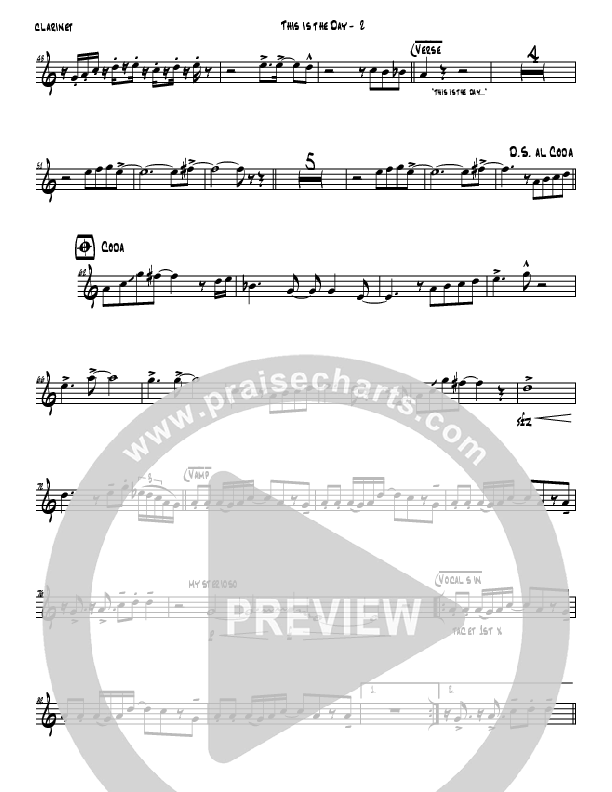 This Is The Day Clarinet (Jermaine Rodriguez)