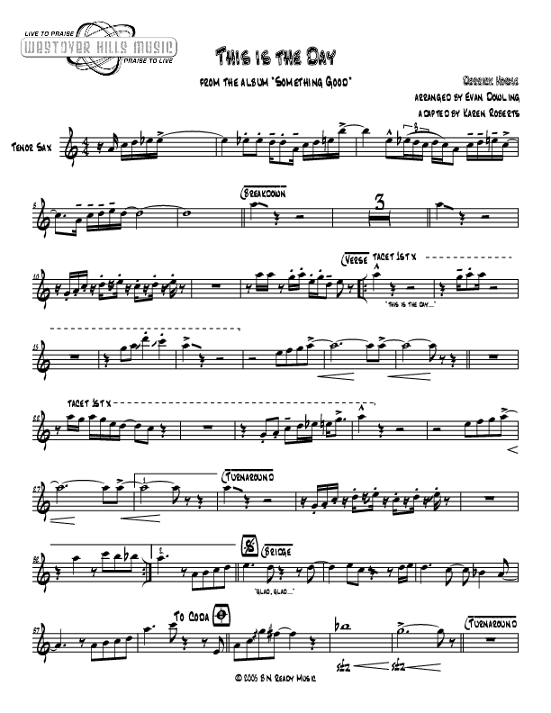 This Is The Day Tenor Sax 2 (Jermaine Rodriguez)
