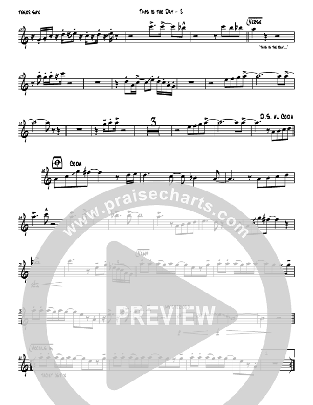 This Is The Day Tenor Sax 2 (Jermaine Rodriguez)