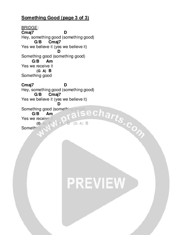 Something Good Chord Chart (Jermaine Rodriguez)