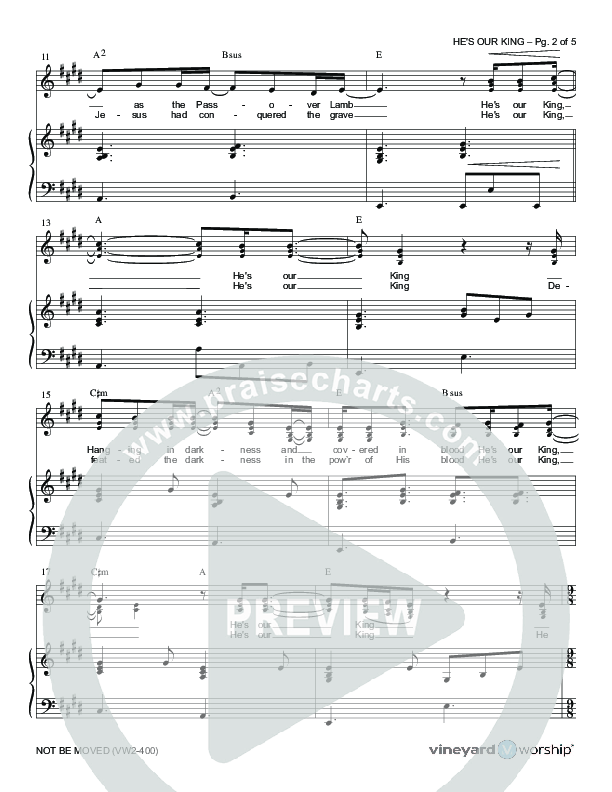 He's Our King Lead & Piano (Vineyard Music)
