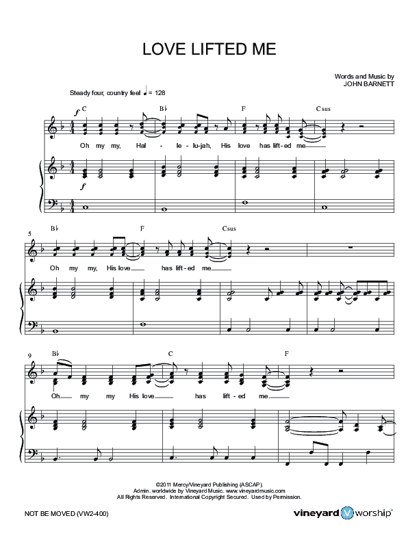 Love Lifted Me Piano/Vocal (Vineyard Music)