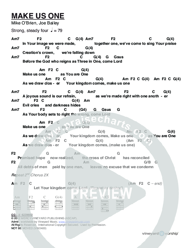 Make Us One Chords & Lyrics (Vineyard Music)