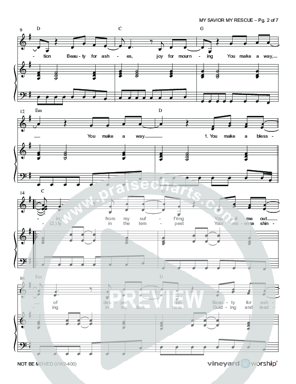 My Savior My Rescue Piano/Vocal (Vineyard Music)