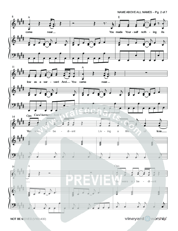 Name Above All Names Lead & Piano (Vineyard Music)