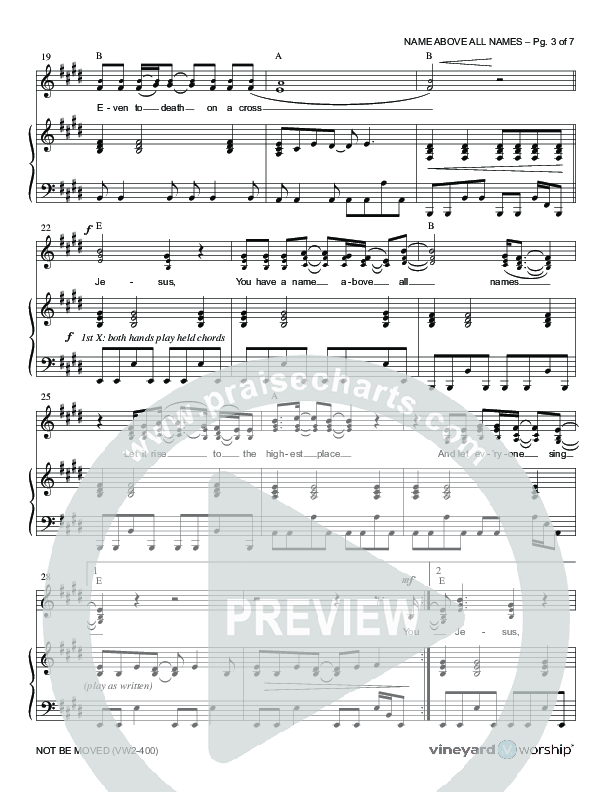 Name Above All Names Lead & Piano (Vineyard Music)