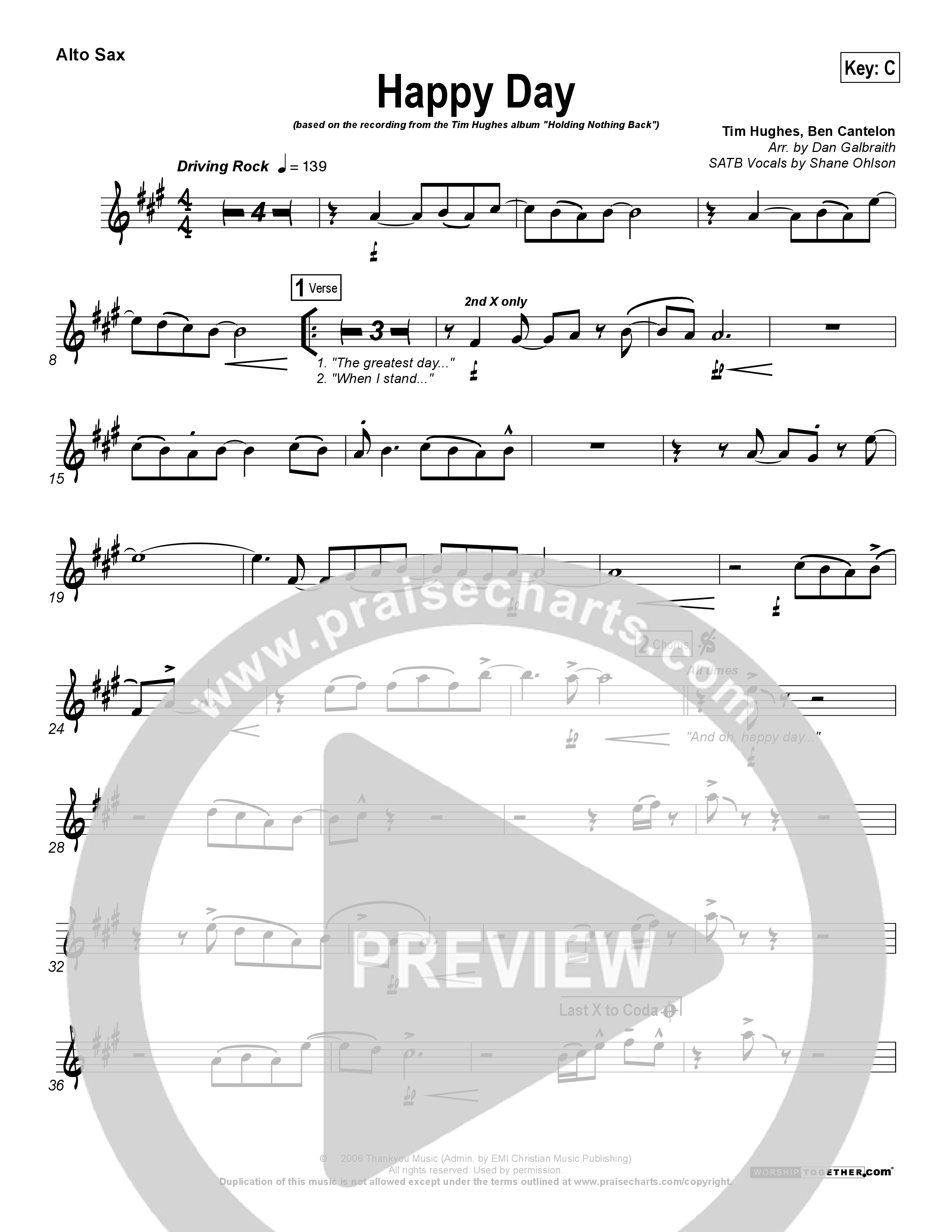 Happy Day Alto Sax (Tim Hughes)