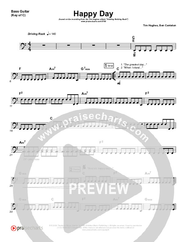 Happy Day Bass Guitar (Tim Hughes)