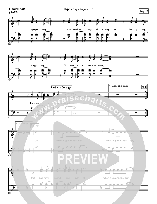 Happy Day Choir Sheet (SATB) (Tim Hughes)