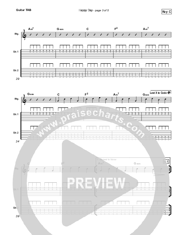 Happy Day Guitar Tab (Tim Hughes)