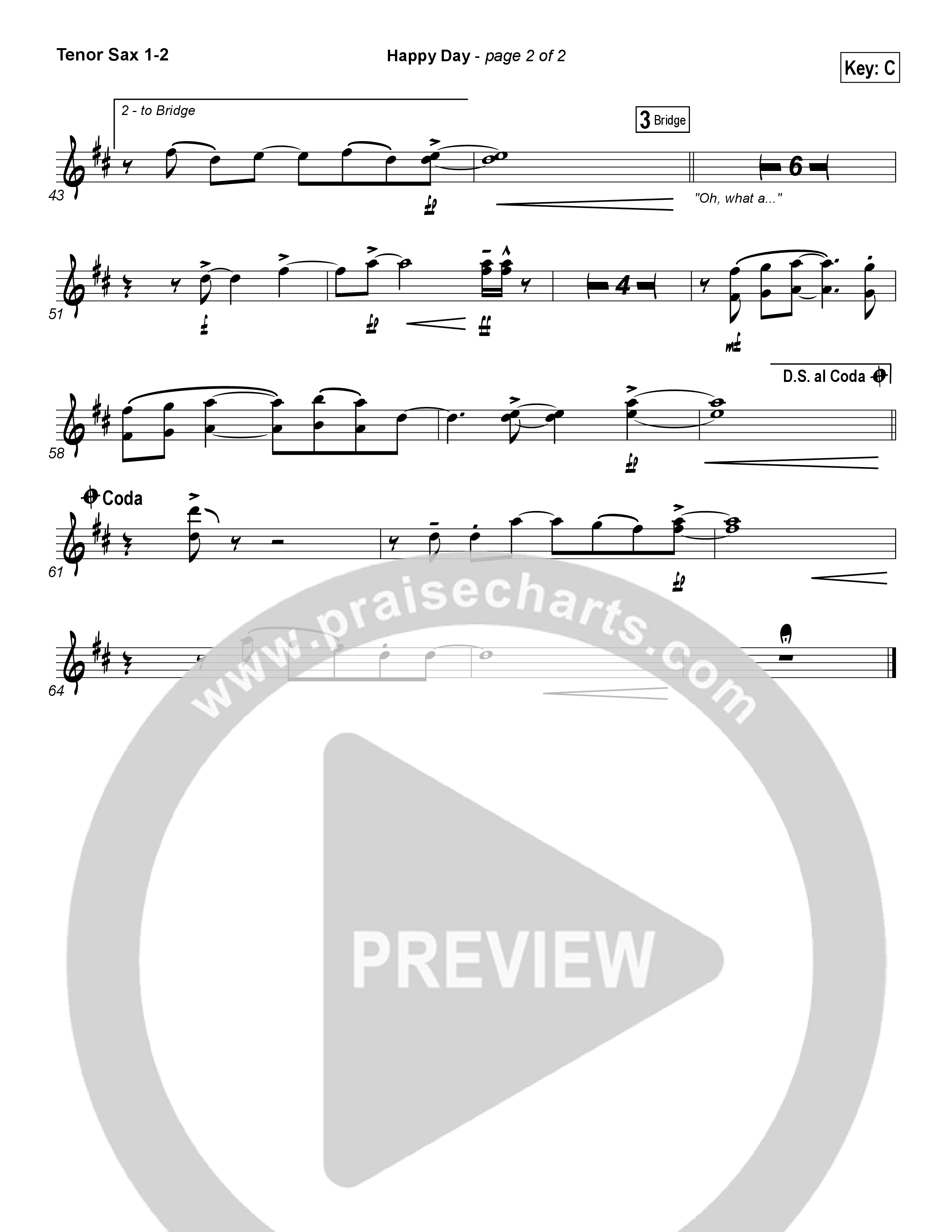 Happy Day Tenor Sax 1/2 (Tim Hughes)