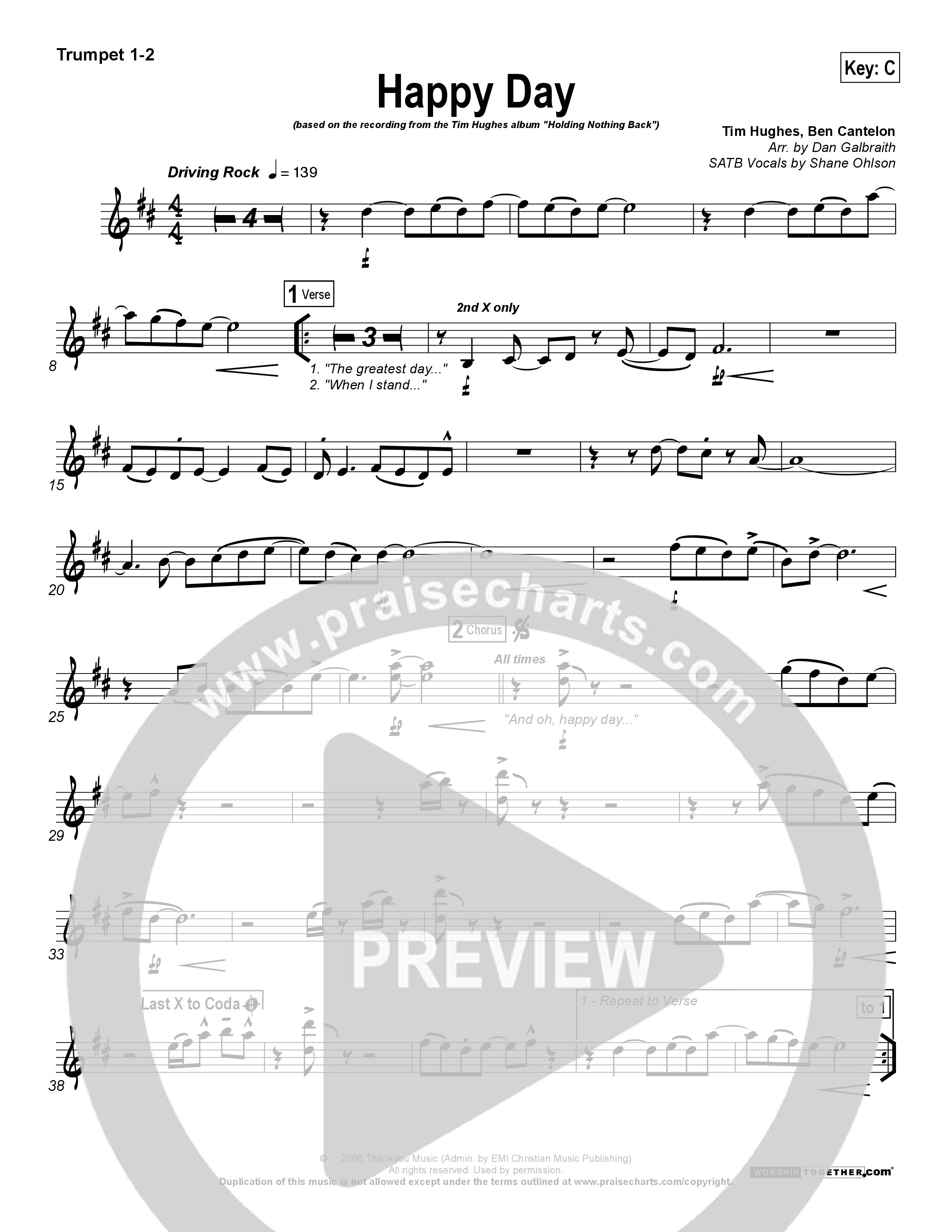 Happy Day Trumpet 1,2 (Tim Hughes)