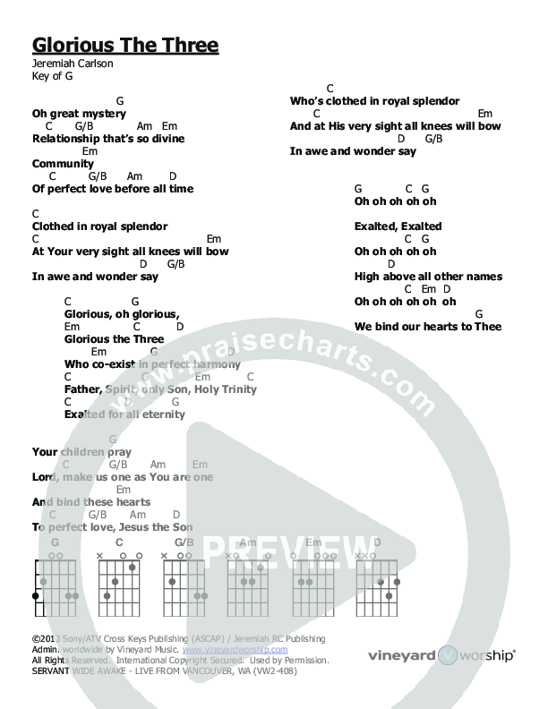 Glorious The Three Chords & Lyrics (Servant)