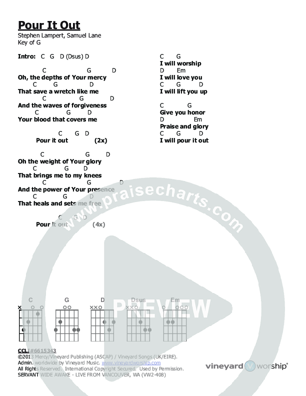 Pour It Out Chords & Lyrics (Servant)