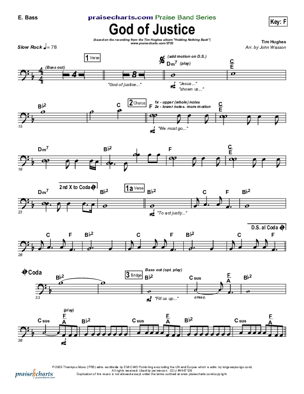 God Of Justice Bass Guitar (Tim Hughes)