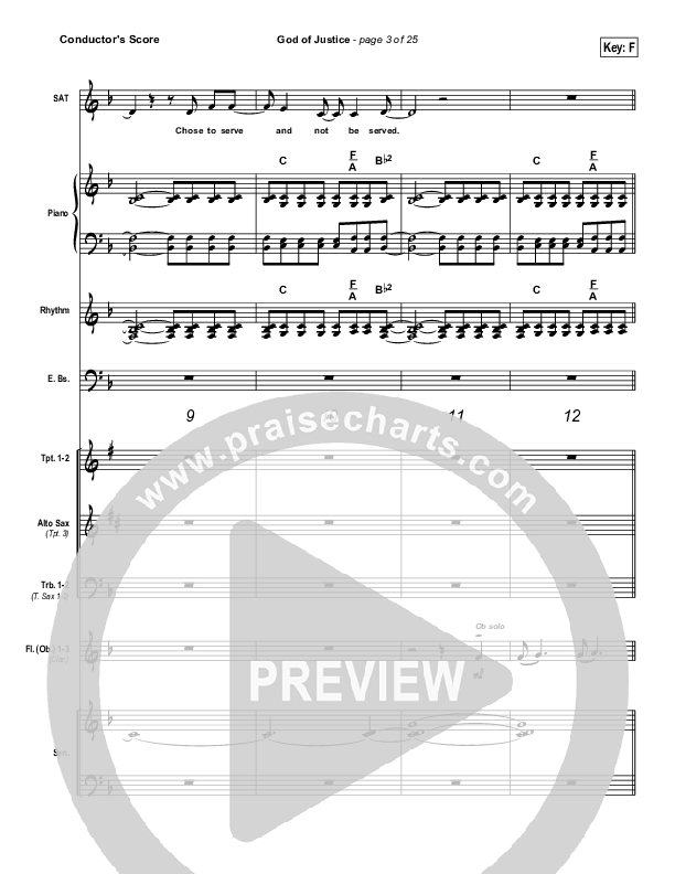 God Of Justice Conductor's Score (Tim Hughes)