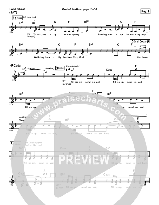 God Of Justice Lead Sheet (SAT) (Tim Hughes)