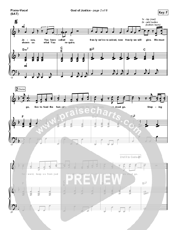 God Of Justice Piano/Vocal (SAT) (Tim Hughes)