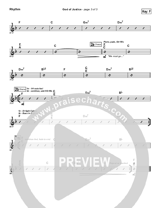 God Of Justice Rhythm Chart (Tim Hughes)