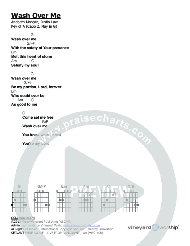 Wash Over Me Chords & Lyrics (Servant)