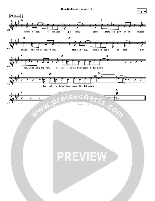 Beautiful News Lead Sheet (Matt Redman)