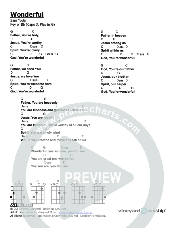 Perfect Sacrifice Chords PDF (Vineyard Music) - PraiseCharts