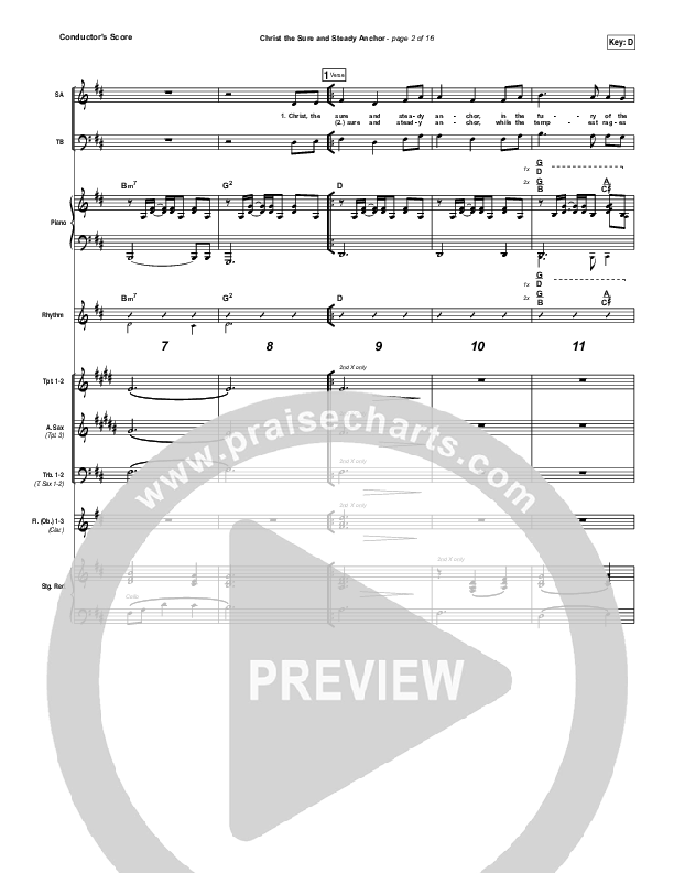 Christ The Sure And Steady Anchor Conductor's Score (Matt Boswell)