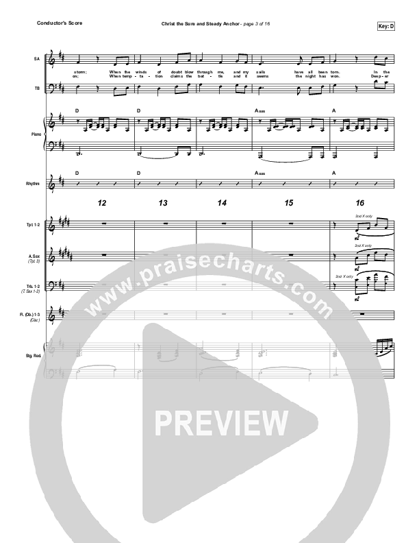 Christ The Sure And Steady Anchor Conductor's Score (Matt Boswell)