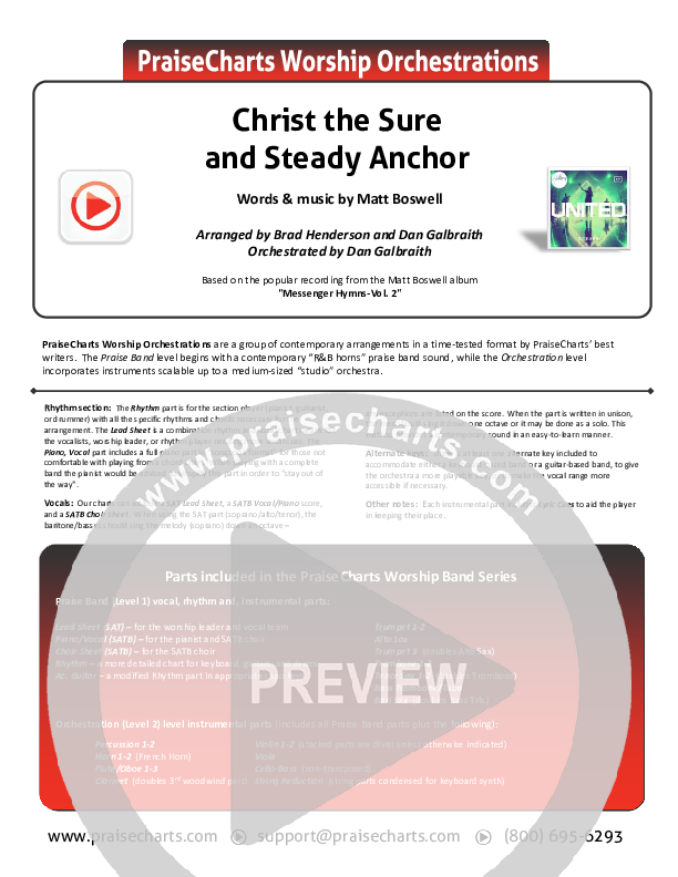 Christ The Sure And Steady Anchor Cover Sheet (Matt Boswell)