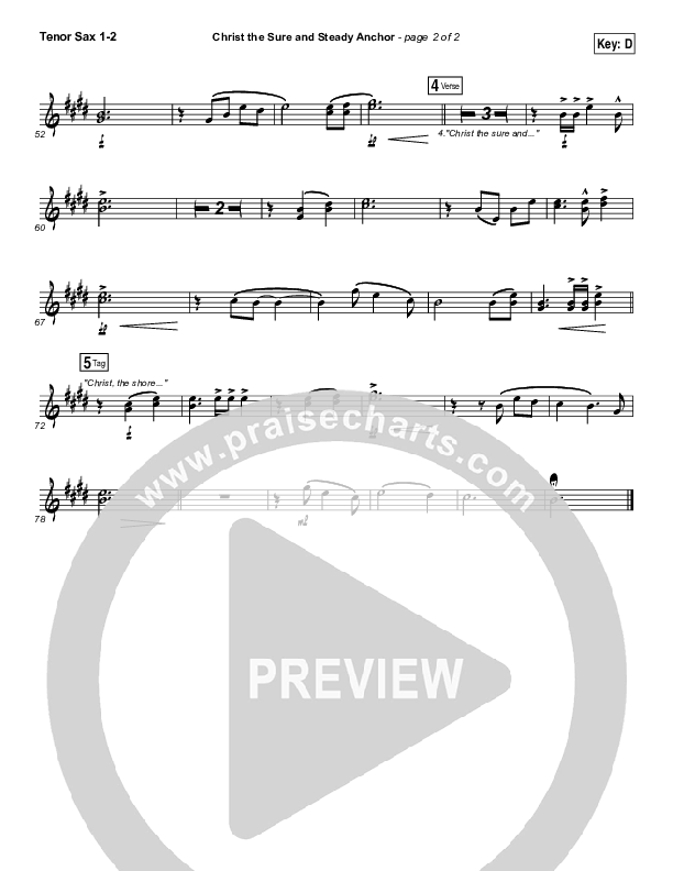 Christ The Sure And Steady Anchor Tenor Sax 1/2 (Matt Boswell)