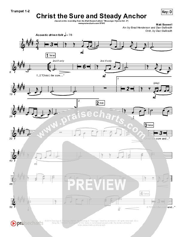 Christ The Sure And Steady Anchor Trumpet 1,2 (Matt Boswell)