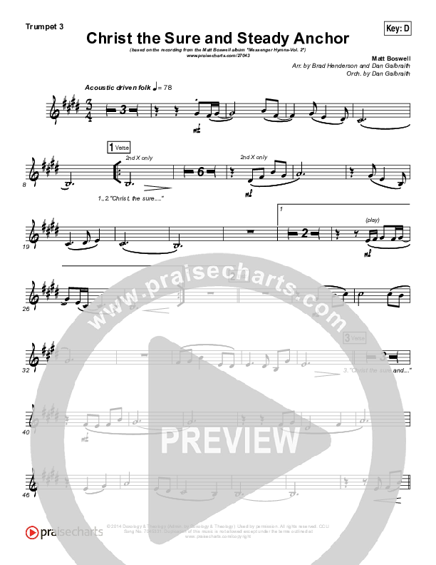 Christ The Sure And Steady Anchor Trumpet 3 (Matt Boswell)